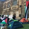 Sydney University students are camping out at the institution in support of pro-Palestinian protests at US colleges. 