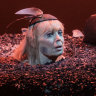 Belinda Giblin on stage in Happy Days. 