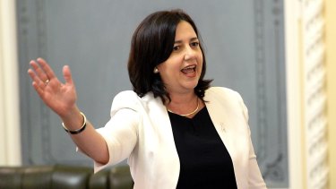Queensland Premier Annastacia Palaszczuk: sometimes her punch lines land, sometimes they miss.
