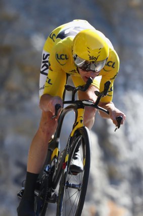 Chris Froome of Team Sky during the 37km Individual time trial.
