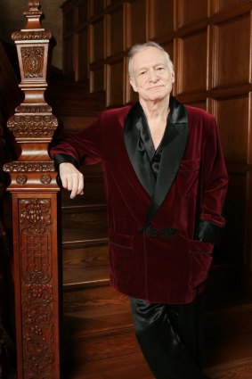 Playboy founder Hugh Hefner at the Playboy Mansion.