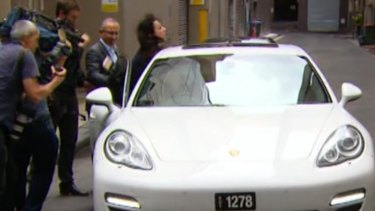 Laura Banks is wedged between Salim Mehajer's car and car door. 