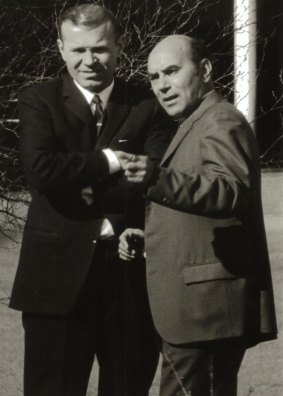 KGB station chiefs in Canberra 1971, Geronty Lazovik (left) and Ivan Stenin.
