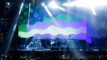 The Avalanches at their Splendour in the Grass set in July. The band had "probably not as much as we would have liked" to prepare for the show, says Tony Di Blasi. 
