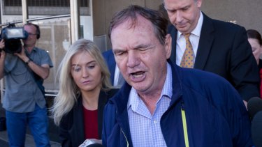 Ex-Ipswich mayor Paul Pisasale leaves the Brisbane Magistrates Court on Wednesday.