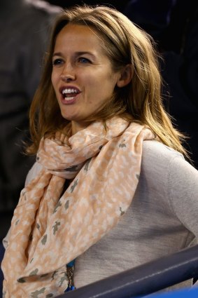 Tennis star Andy Murray's fiance Kim Sears rugged up to watch the grand slam champion beat Grigor Dimitrov.