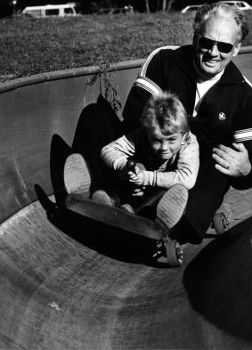 A scene from the toboggan ride at Gumbuya Park, Tynong, in the 1980s.