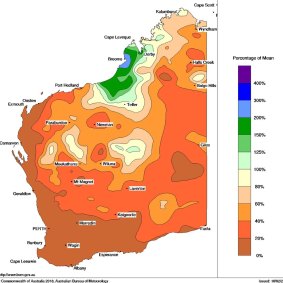 The Bureau of Meterology's map demonstrates the extent of the drenching, showing some areas have already exceeded their annual rainfall. 