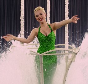Scarlett Johansson is a star of water ballet movies in Hail, Caesar!
