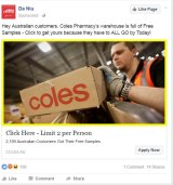Fake ad that appears to come from Coles. 