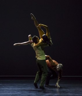 Sydney Dance Company's Frame of Mind, directed by Rafael Bonachela and featuring, clockwise, dancers David Mack, Chloe Leong, and Cass Mortimer Eipper.