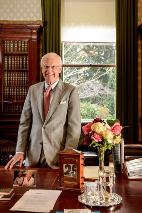 Outgoing governor Alex Chernov in  his study in Government House.