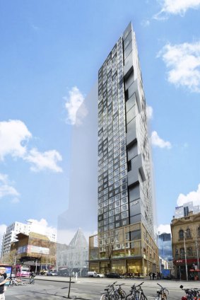 An artist's impression of Scape's student studios on Swanston Street.