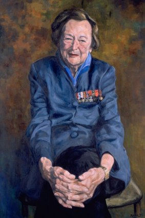 Melissa Beowulf's painting of Nancy Wake hangs in the National Portrait Gallery in Canberra.