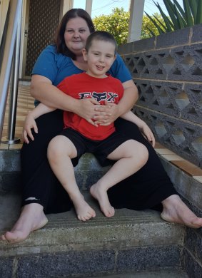 Tanya Humphrey with her five-year-old son Lachlan.