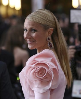 In the pink: Gwyneth Paltrow's frock was a shocker.