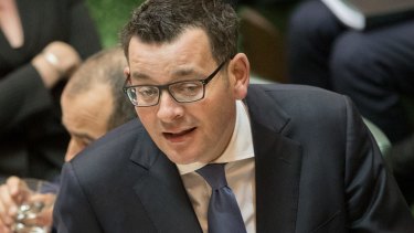 Premier Daniel Andrews during question time. The Labor government has introduced Victoria's Voluntary Assisted Dying Bill 2017 into parliament.