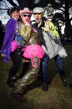 Sara Casey, Don Corleone and Adam Jackson enjoy Meredith Music Festival