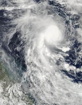 A NASA satellite has captured an image of Cyclone Marcia as it bears down on the Queensland coast.