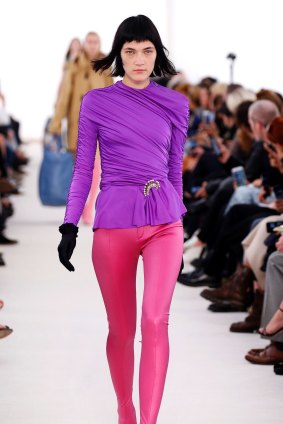 Balenciaga's '80s inspired looks by Demma Gvasalia shown as part of the Paris Fashion Week.