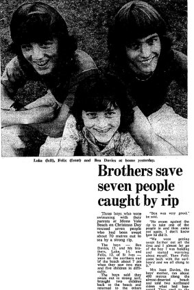 The story of the three siblings' heroics appeared in the <i>Herald</I> on December 27, 1976.