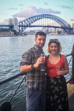 Robert and Camilla Stanyer left Mrs Macquaries Chair because they could not get a good spot, so they went to the Oyster Bar at the Opera House to see the New Year's Eve fireworks.