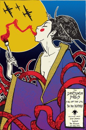 Malleus' poster for Amanda Palmer's Dresden Dolls makes reference to the WWII bombing of the German city.