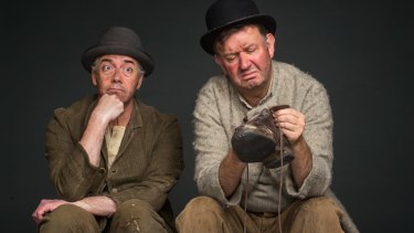Shaun Micallef and Francis Greenslade as Vladimir and Estragon in <i>Waiting for Godot</i>.