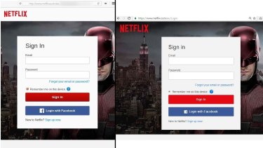 Real or fake? Netflix's log in webpage.