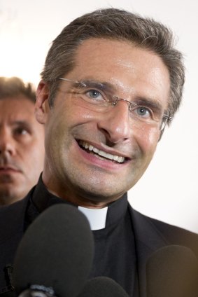 Monsignor Krzysztof Charamsa during a press conference in Rome.