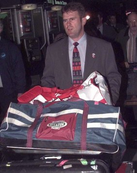 An out-of-form Mark Taylor arrives at Heathrow for the 1997 Ashes.