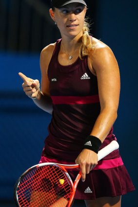 No frills: Angelique Kerber of Germany plays the percentages and commits few unforced errors.