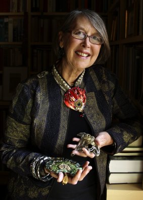 Photographer Robyn Beeche with her Andrew Logan jewellery collection in 2010.