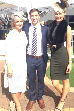 Danielle and Ben from House Rules with Racing Carnival Ambassador Kimberley Busteed at the Doomben 10,000 Classic.