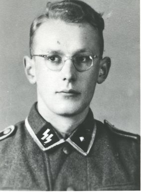 Former Auschwitz-Birkenau guard Oskar Groening in an SS uniform.
