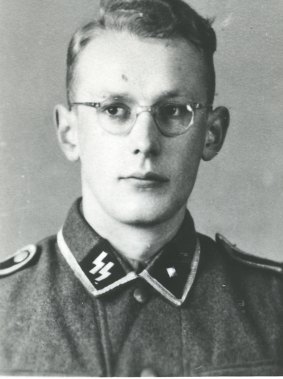 Oskar Groening as a young man in an SS uniform. 