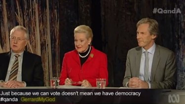 Q&A panellists Bret Walker, Bronwyn Bishop and Luca Belgiorno-Nettis discuss the Magna Carta and democracy.