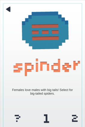 Arludo's Spinder app creates a game out of the Australian Peacock Spider's mating process. 