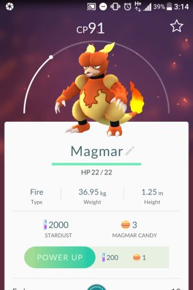 An incense lured this Magmar, which isn't often seen in the area.