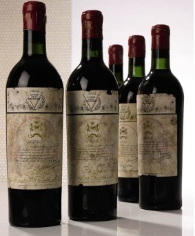 Ten bottles of 1945 Mouton Rothschild are estimated to sell for as much as $US120,000.