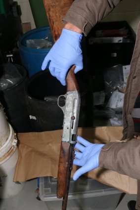 A rifle seized by police at a property near Warwick.