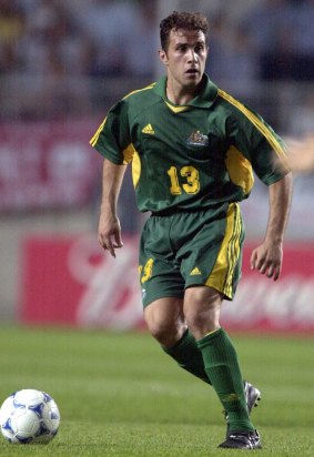 Proud history: Mark Bresciano in 2001, his debut year for the Soccceroos. 