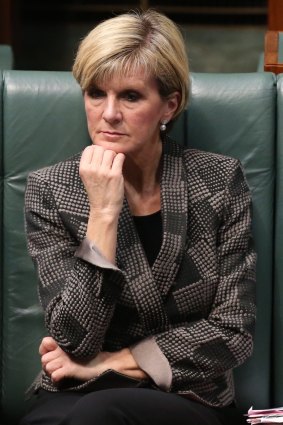 Foreign Affairs Minister Julie Bishop during question time  on Thursday.