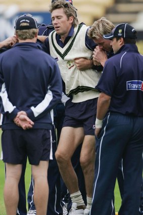 Glenn McGrath injured his ankle during warm up for the second Ashes Test at Edgbaston in 2005.