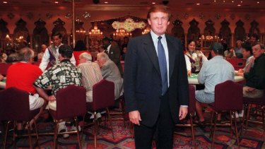 Donald Trump at the Taj Mahal casino in Atlantic City in 1996, one of a string of bankruptcies in the 1990s that alienated him from major US lenders.