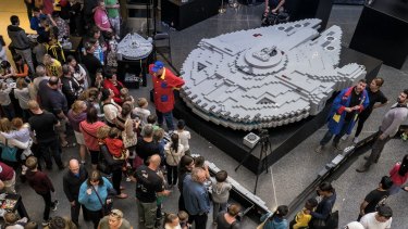 The world's biggest Millennium Falcon made of Lego.