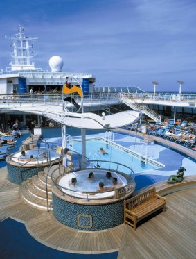 Radiance of the Seas pool and spa deck. 