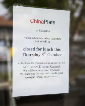 China Plate in Kingston was closed to film an episode of Kitchen Cabinet.