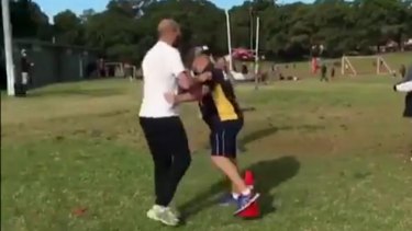 A brawl broke out at an under 7s rugby league game between the Kingsgove Colts and the Kogarah Cougars at Renown Park in Oatley.