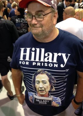 Harry Dugan, a Trump supporter at a rally in Aston, Pennsylvania.